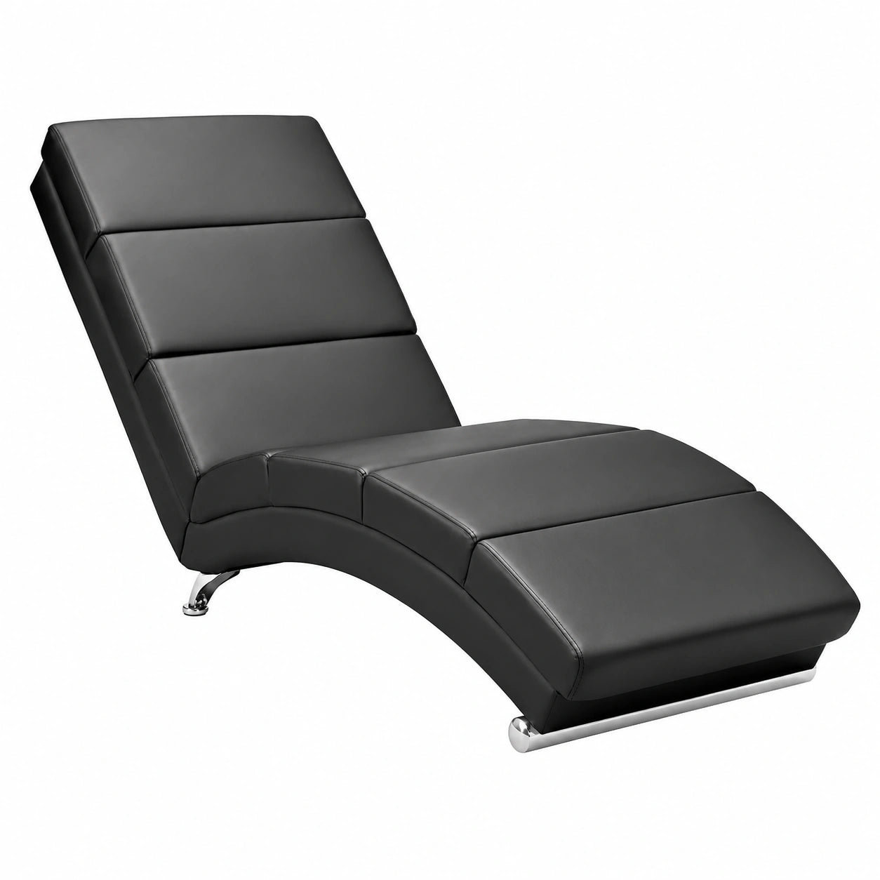 Ergonomische Chaiselongue XXL aus Kunstleder, Schwarz, 180kg Belastbarkeit