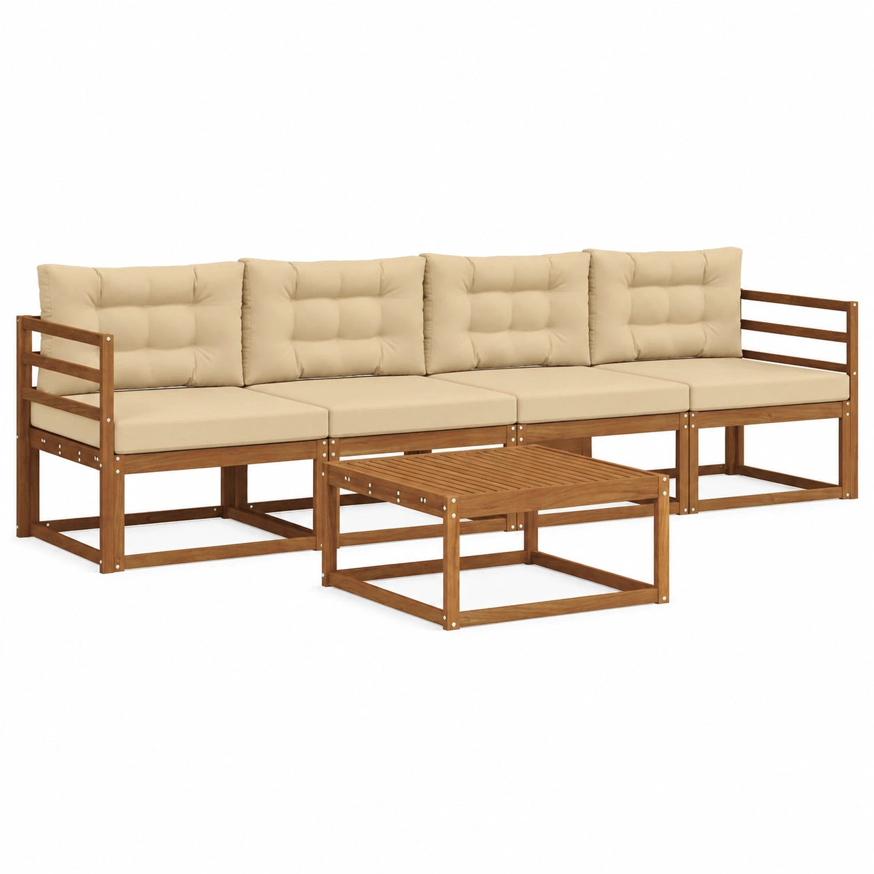 Anself Akazienholz Gartensofa Set - Modern, Wetterbeständig, Komfortabel