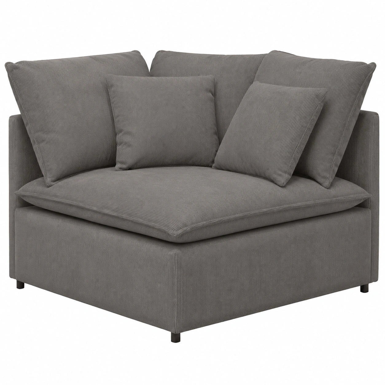 Eckmodul für modulares Sofa mit Kissen, 100 cm, Hellgrau, Anpassbare Sitzkonfigurationen
