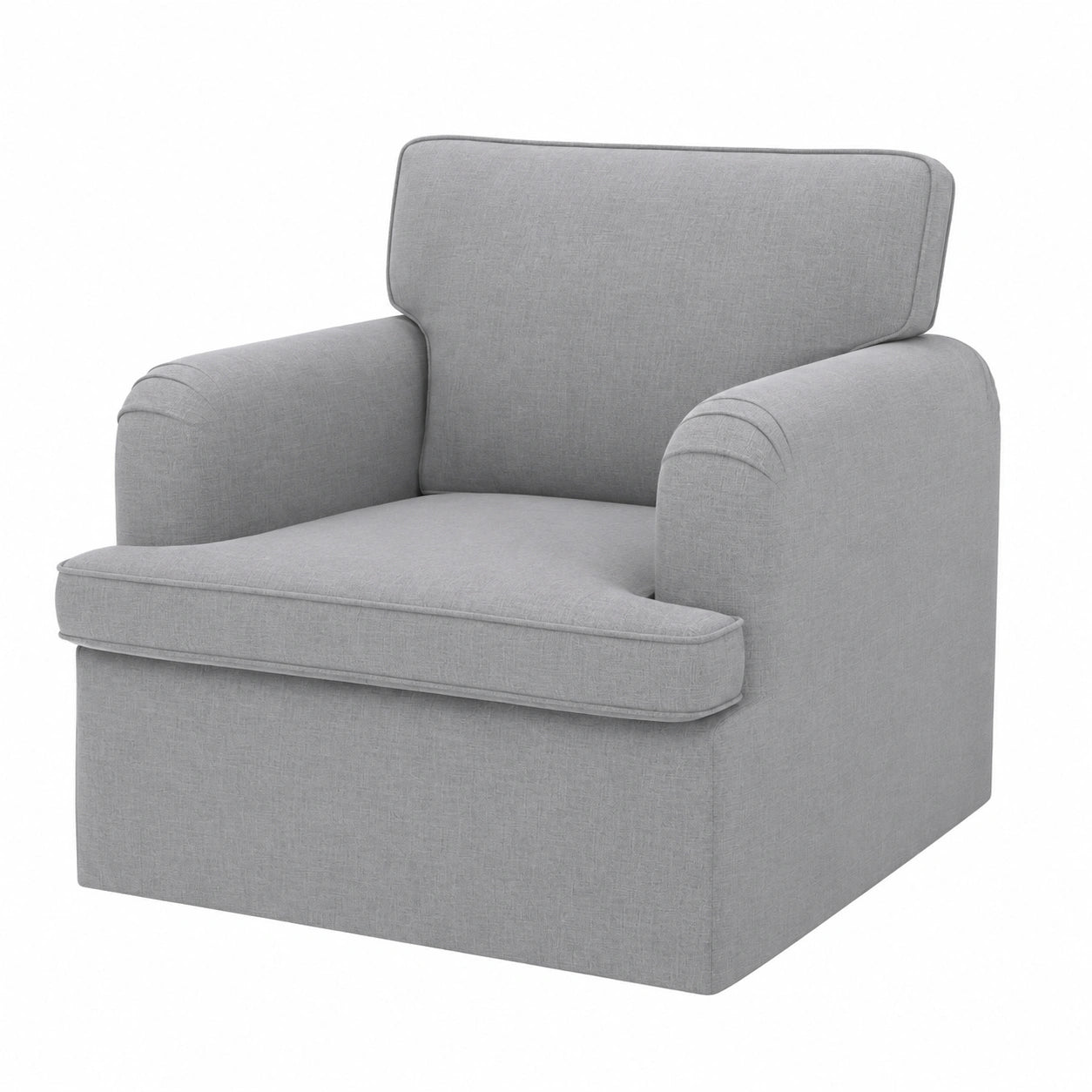 Bequemes hellgraues Sofa aus Stoff, 84x80x85 cm