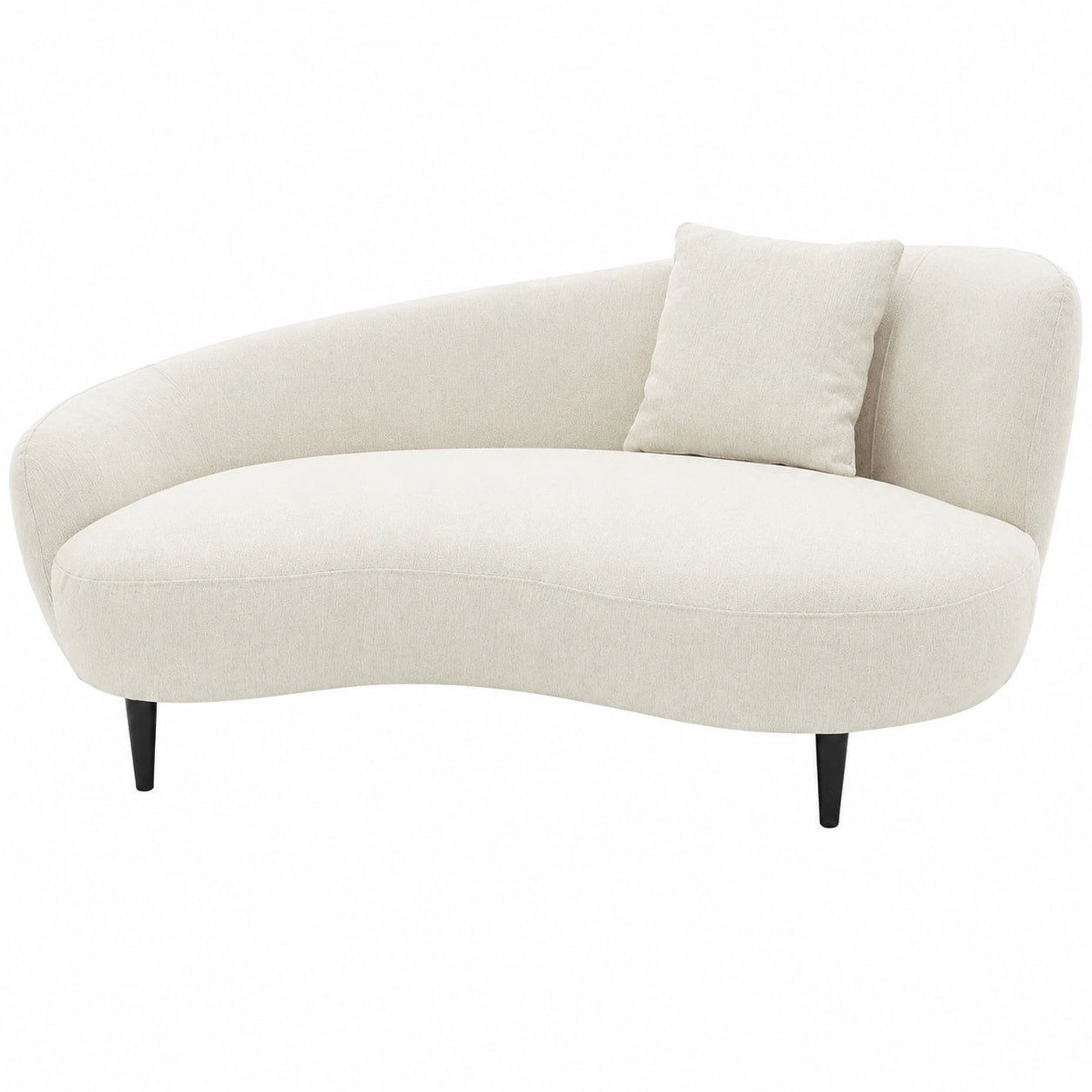 Atlantic Home Collection Olivia Chaiselongue, Holzrahmen, Cremefarben, 176 x 97 x 76 cm