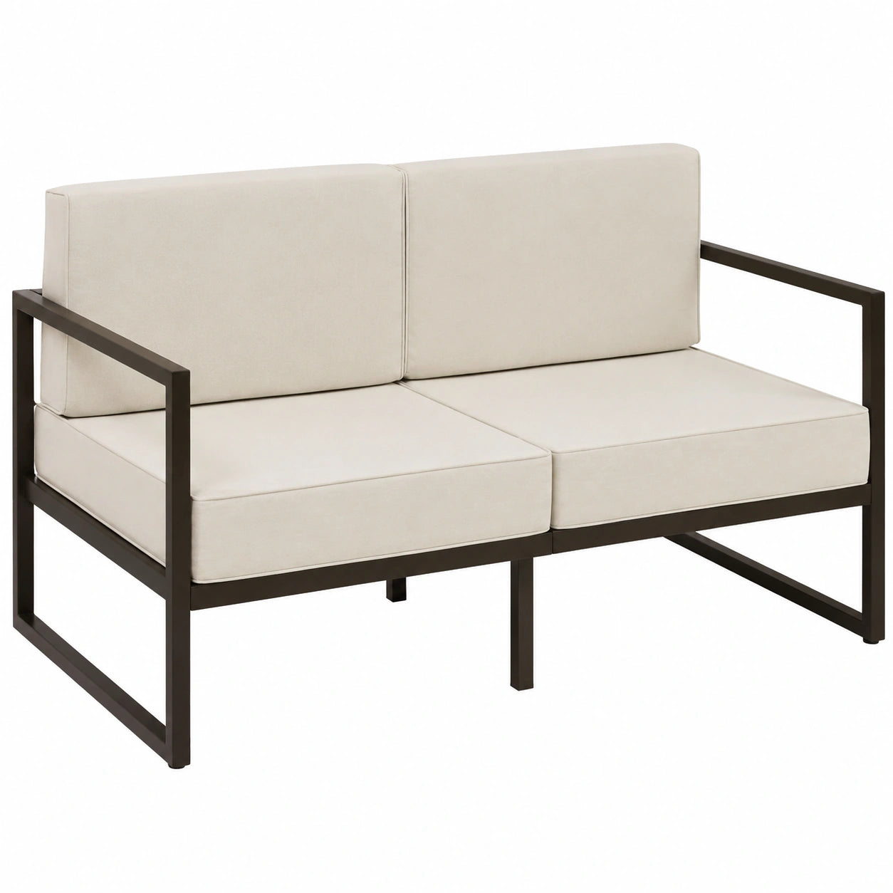2-Sitzer Garten-Lounge-Sofa Outdoor, Wetterfeste Sitzbank mit Lehne