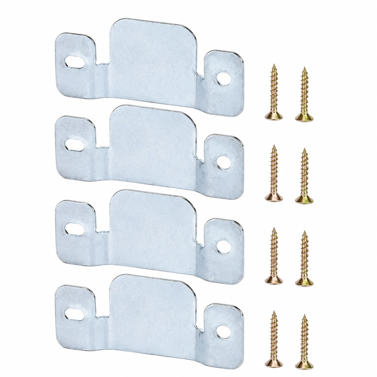 QWORK® Set aus 4 Sofa-Verbinder aus galvanisiertem Eisen mit Schrauben, Größe 96 x 46 mm