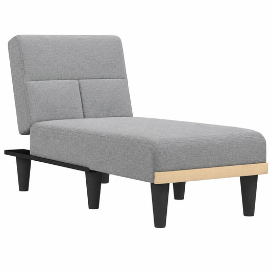 Multifunktionale Chaiselongue in Hellgrau mit Stoffbezug und stabilem Holzrahmen