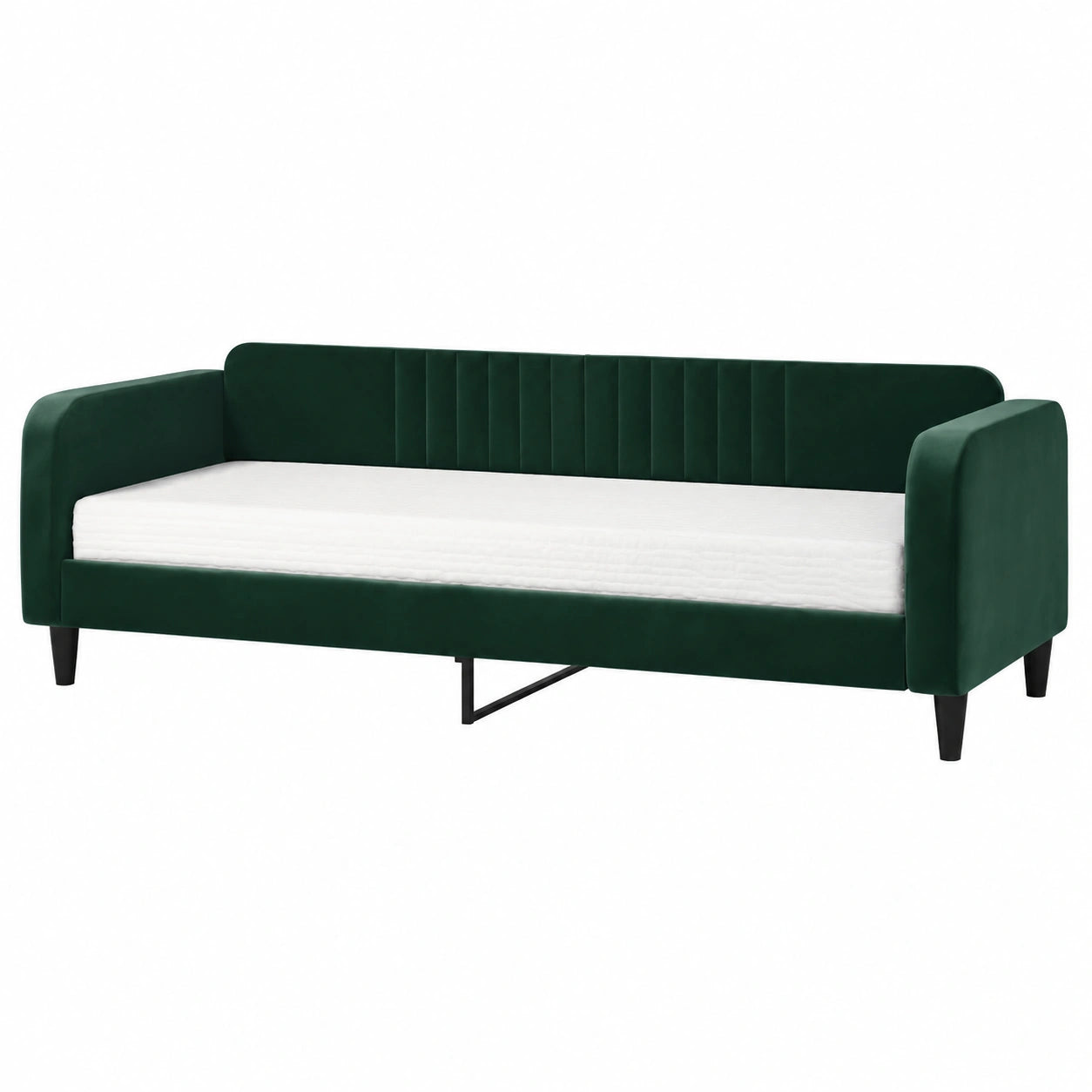 Verstellbares Schlafsofa aus Samt in Dunkelgrün für Wohnzimmer und Büro, 100 x 200 cm