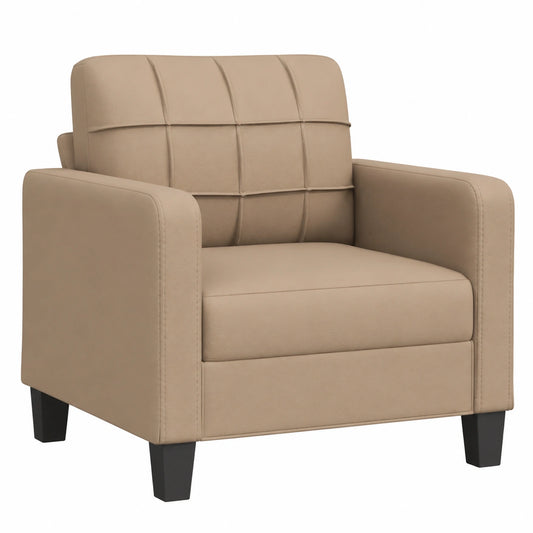 Moderner Kunstleder-Sessel in Cappuccino-Braun, 60 cm