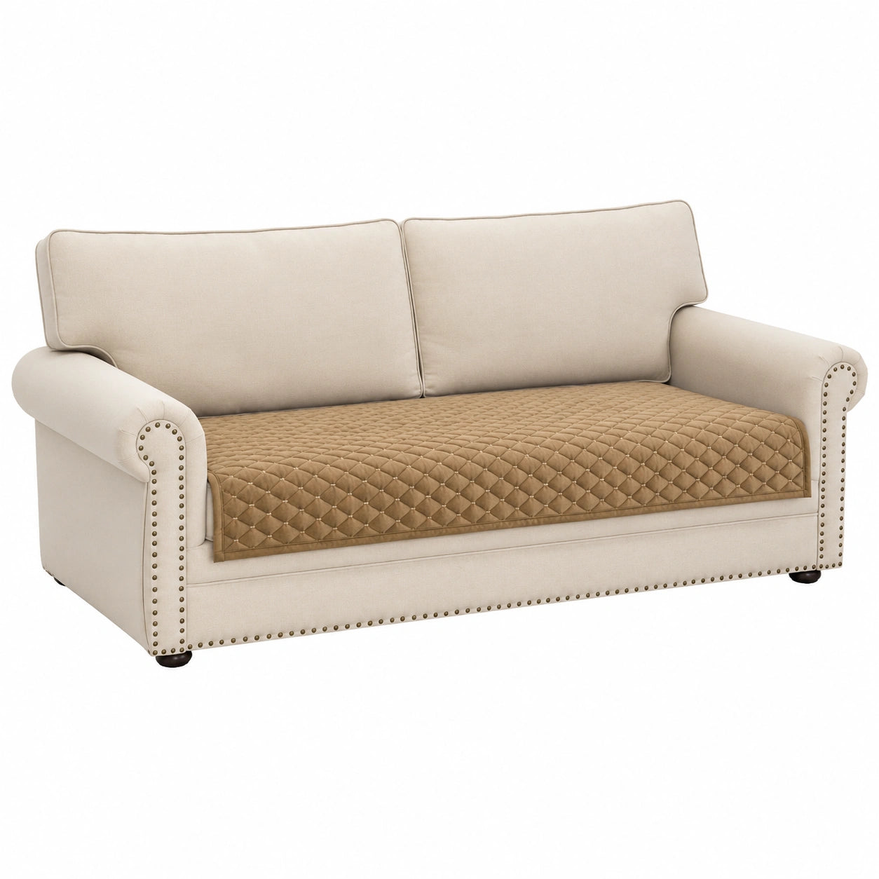 Rutschfeste Sofahusse 3-Sitzer, Ecksofa Überzug, für Haustiere geeignet, Kaffee, 90x160 cm