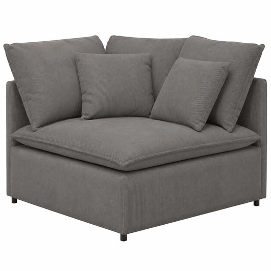 Eckmodul für modulares Sofa mit Kissen, 100 cm, Hellgrau, Anpassbare Sitzkonfigurationen