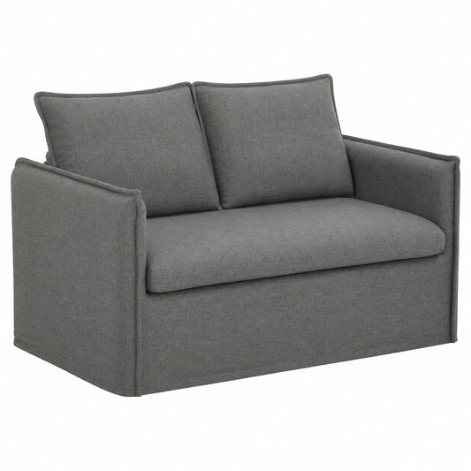 Modernes dunkelgraues Stoffsofa mit Metallrahmen, 136 x 82 x 85 cm, platzsparend und komfortabel