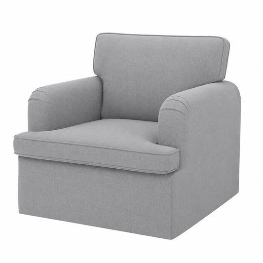 Bequemes hellgraues Sofa aus Stoff, 84x80x85 cm