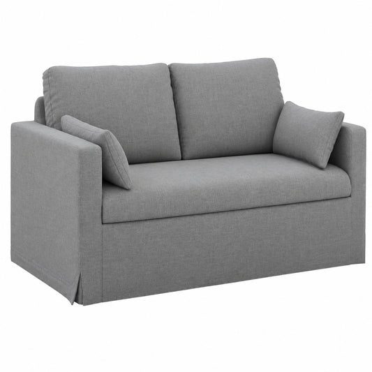 Modernes hellgraues Sofa mit Stoffbezug und stabilem Metallrahmen, ergonomisches Design, platzsparend, ideal für Wohnzimmer