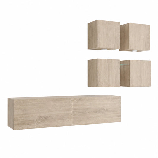 Moderne Wohnwand mit Regalen und TV-Schrank für das Wohnzimmer